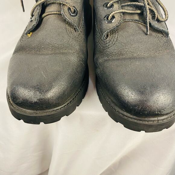 Timberland Boys‎ Black Leather Lace Up Ankle Boots Size 3.5 - Picture 5 of 10